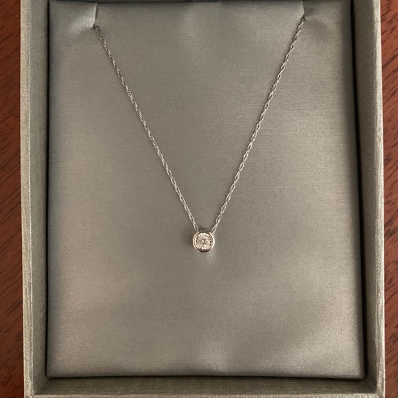 Diamond Solitaire Pendant in 10K White Gold